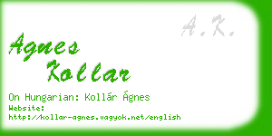 agnes kollar business card