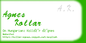 agnes kollar business card